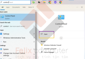 Chức năng và cách sử dụng Control Panel - Felix Computer