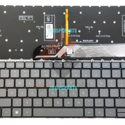 Bàn phím Laptop Dell Inspiron 13 5310, 5320, 5325, 5330 & Inspiron 14 5410, 5415, 5418, 5420, 5425, 5430 màu xám trắng có LED – nút LXTP lớn (GEN 10, GEN 11, BH 6TH)