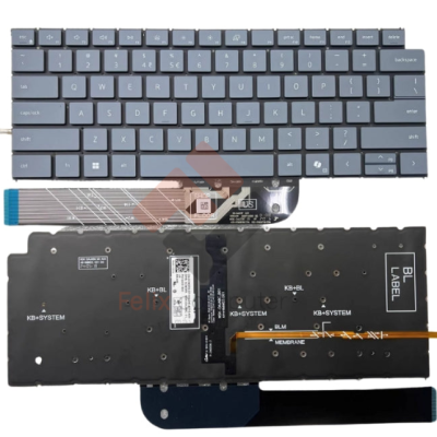 Bàn phím laptop Dell Inspiron 5440 5441 5445 7441 7445 7640 7645 P132F P133F, Latitude 7455 xám (LED, BH 6TH)